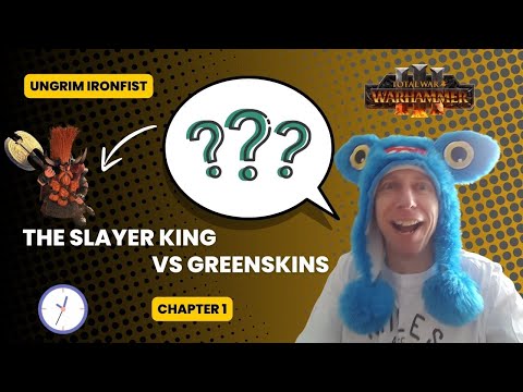 Total War: Warhammer III Ungrim Ironfist the Slayer King fights the Greenskins