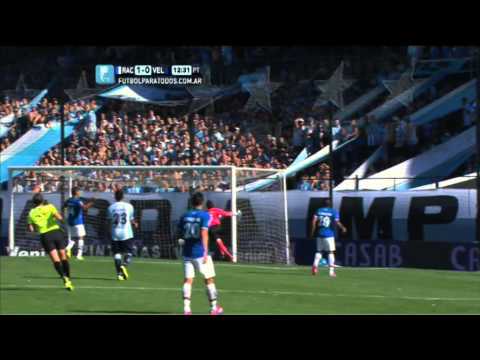 Centurión a lo Palermo. Racing 1 - Vélez 0. Fecha 12. Torneo Primera División 2014. FPT.