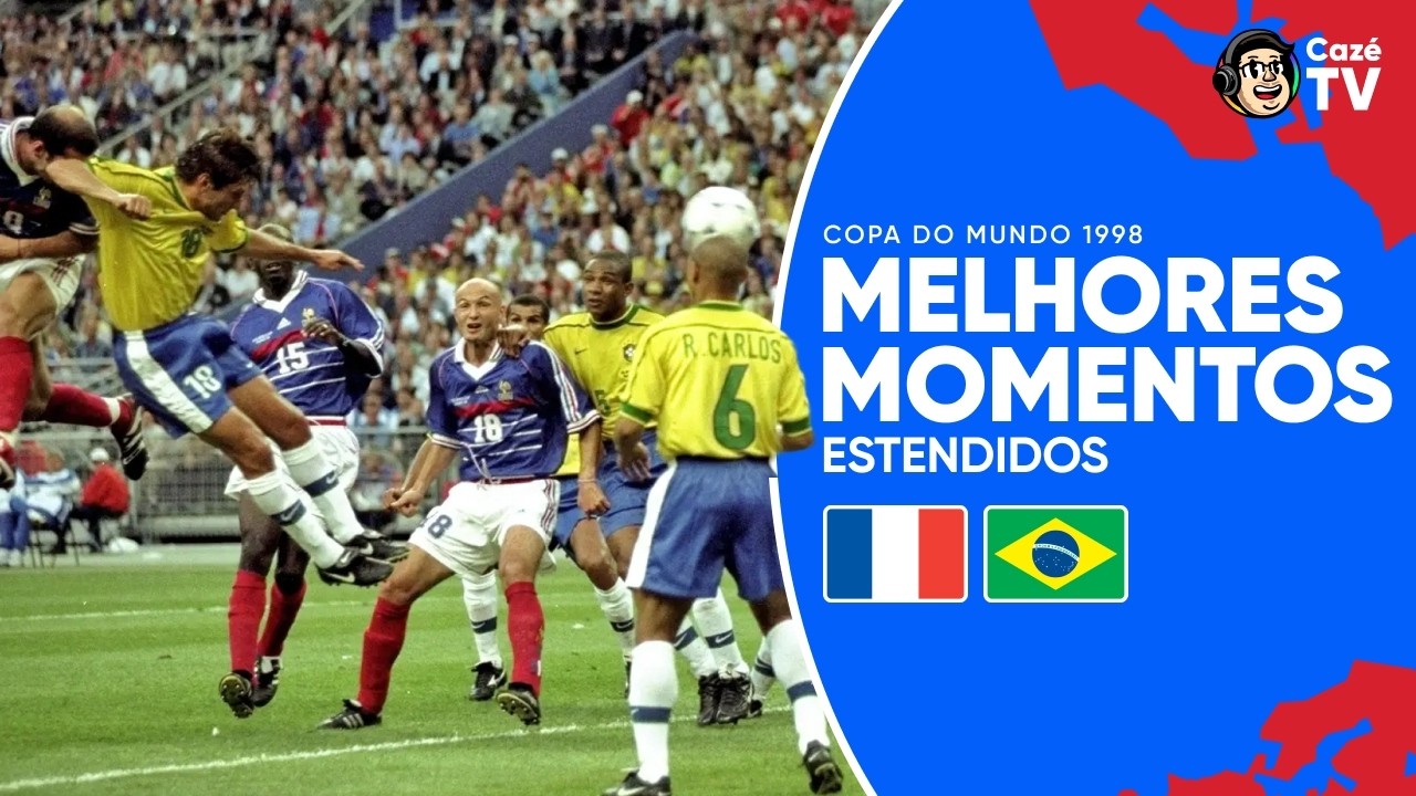 FRANÇA 3 X 0 BRASIL | MELHORES MOMENTOS ESTENDIDOS | JOGOS HISTÓRICOS DA COPA DO MUNDO