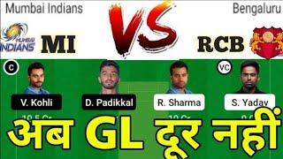 RCB vs MI Dream11 Team 2021, RCB vs MI Dream11 Prediction, BLR vs MI Dream11 Prediction, IPL 2021