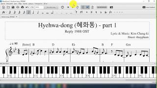 Hyehwa-dong (혜화동) - Piano sheet - Reply 1988 OST