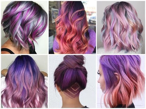 Pretty Purple Highlights and Balayage Ideas for...