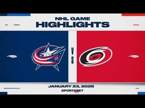 NHL Highlights | Blue Jackets vs. Hurricanes - January 23, 2025