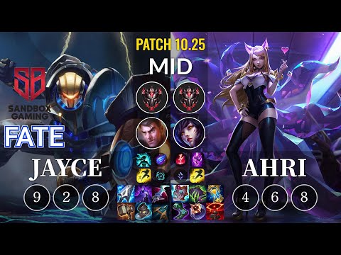 SB FATE Jayce vs Ahri Mid - KR Patch 10.25