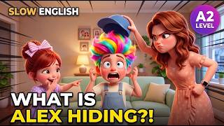 OMG! What happened to Alex's hair?😱| Slow English (Level A2) |