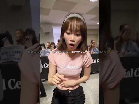 This guy showed CHAEWON his LE SSERAFIM tattoo! 😭