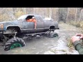 HUGE MUD TRUCKS Pulling Out Deuce S Truck With The Excavator