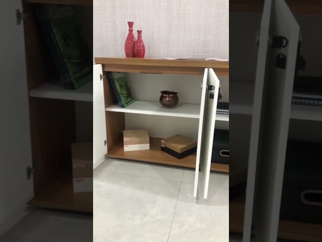 Armário para Escritório 4 Portas Freijó/Branco - Artany Móveis