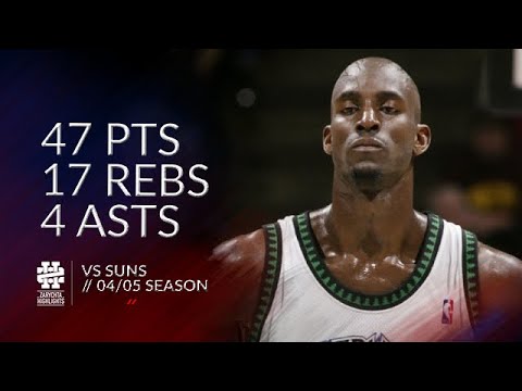 Kevin Garnett 47 pts 17 rebs 4 asts vs Suns 04/05 season