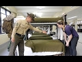 U S Marine Tries To Teach Reporter How To Make A Military Style Bed