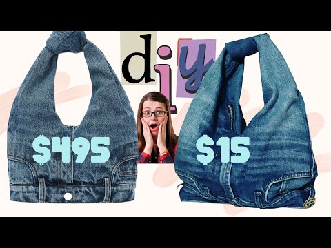 Designer hobo bag made with thrift jeans for under 20 Dollars