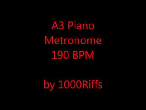 A3 Piano Metronome 190 BPM - Beats Per Minute