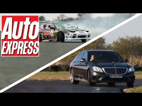 New Mercedes S63 AMG vs Nissan 200SX drift off - Auto Express
