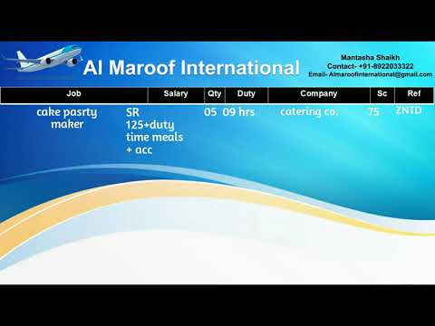 Cake pasrty maker Job In Saudi Arabia