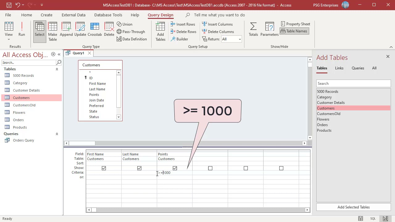 Query Criteria for Numeric Fields in MS Access - Office 365