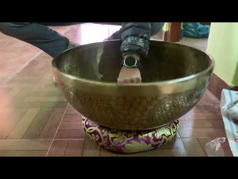 Large Flower of life craved singing bowl. Meditation Bowl. Big Bowl