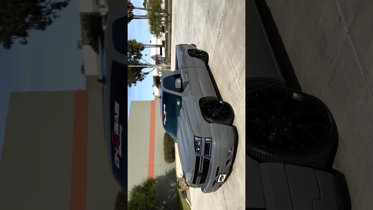 Glossy Smoke Gray Paint on Lowered NBS Silverado with Black Rims 💨 #silverado #nbs #droppedtrucks