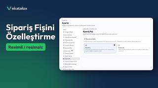 PDF Sipariş Fişini Özelleştirme | eKatalox