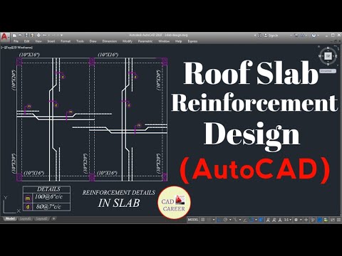 Roof Slab Reinforcement Design in AutoCAD | Floor slab Reinforcement design | Two Way Slab