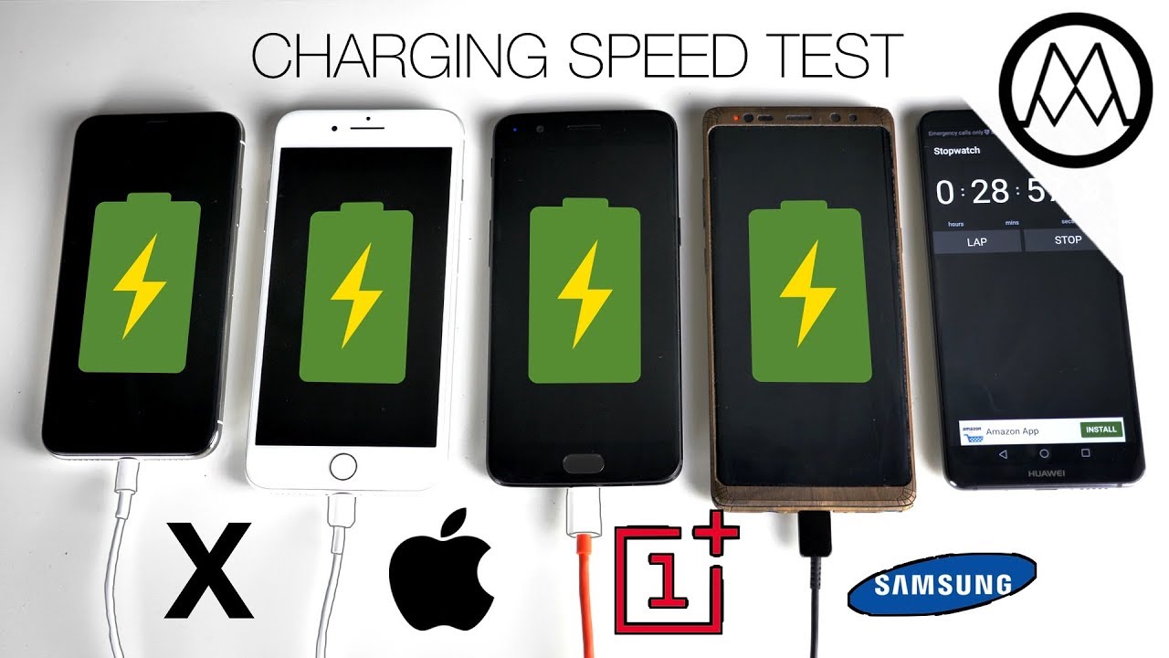 iPhone X vs Galaxy Note 8 vs iPhone 8 Plus - Battery Charging Speed Test