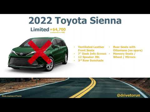 2022 Sienna Trim Comparison: And why it's a better value than the Highlander Hybrid