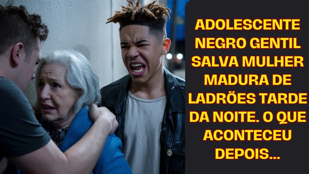 Adolescente negro gentil salva mulher madura de ladrões tarde da noite. O que aconteceu depois…