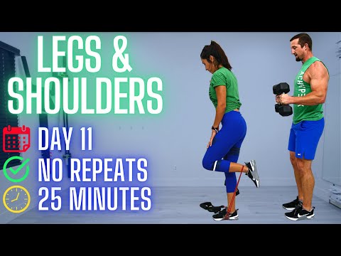 Legs & Shoulders Workout - No Repeat - Dumbbells or Resistance Bands - 31 DoF Day 11