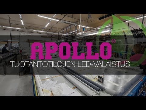 Apollo Kaihdin ja Markiisi Oy:n tuotantotiloissa tehdään tarkkaa työtä LED-valaistuksessa