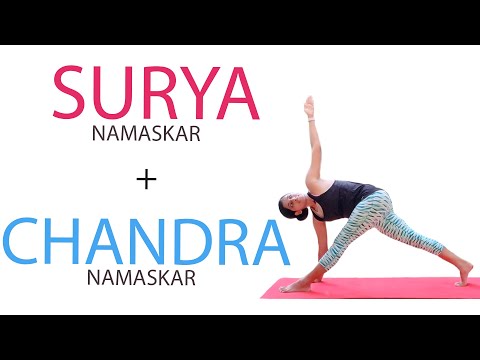 Cardio Yoga Workout | Sun Salutations & Moon Salutations | Surya & Chandra Namaskar for Weight-loss