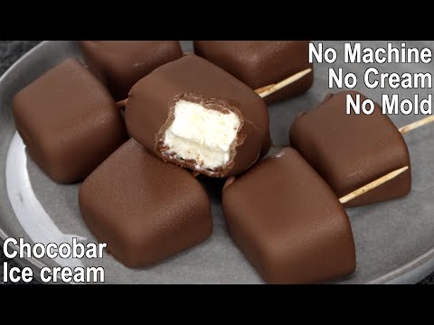 Chocobar Ice-Cream Recipe without Cream | Easy Eggless Chocolate Ice Cream recipe