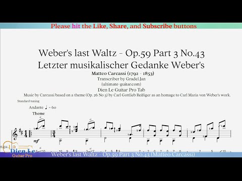 Opus 59 Part 3 No 43 - Webers Last Waltz - Matteo Carcassi