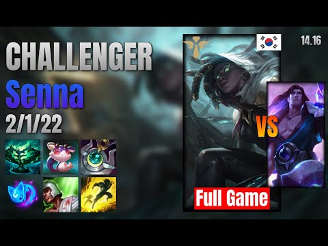 CHALLENGER Support Senna vs Taric lol KR solo rank Full Game 14.16