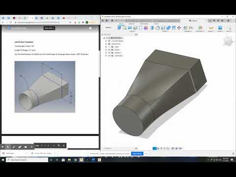 Fusion 360: Loft object #2 Duct Transition