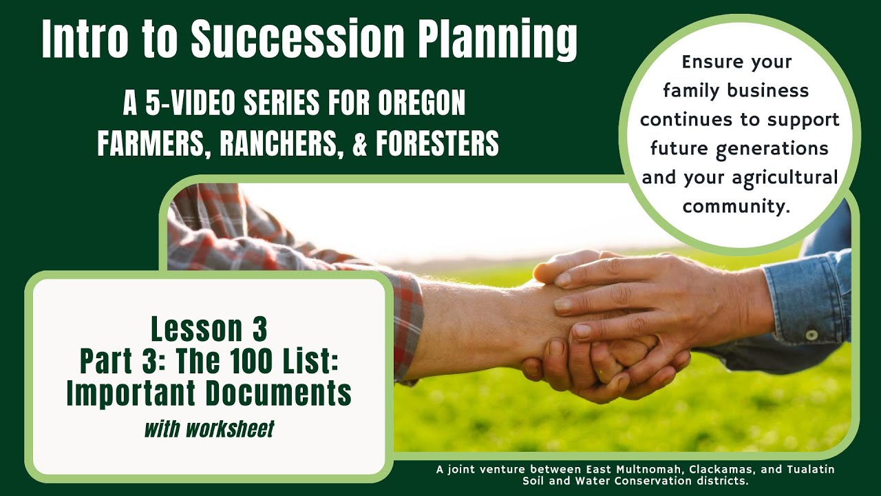 Lesson 3, Part3: The 100 List of Important Documents - with Worksheet