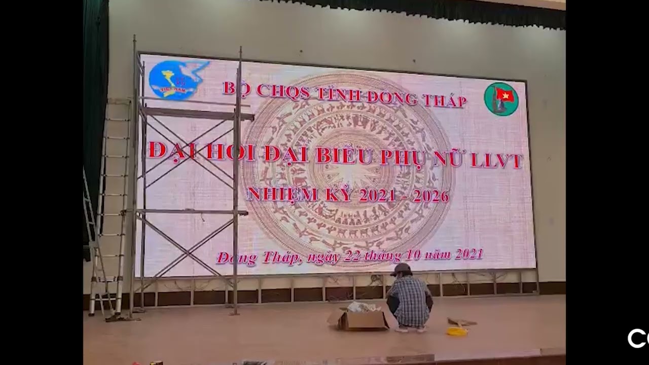 Bộ Chỉ huy Quân sự Tỉnh Đồng Tháp | Ledone thi công dự án thầu 35m2 màn hình LED P3 phòng Hội trường