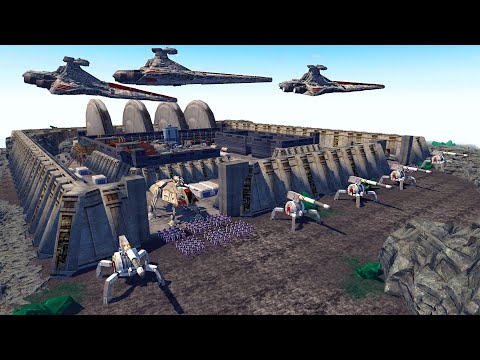 Clone Army MEGA-FORTRESS Joint Legion Defense! - Men of War: Star Wars Mod
