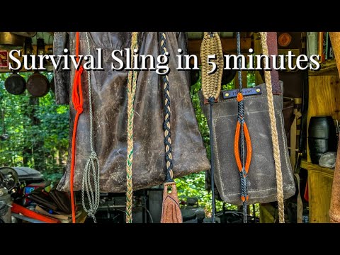 SURVIVAL SLING made in 5 minutes, full tutorial and demonstration