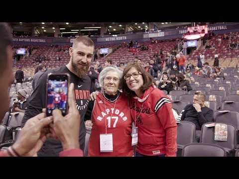 How basketball unites 93-year-old Raptors fan and Jonas Valanciunas
