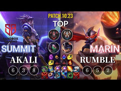SB Summit Akali vs MaRin Rumble Top - KR Patch 10.23