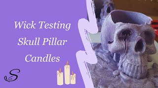 Wick testing skull pillar candles - SIlicone mould candle making at home tips