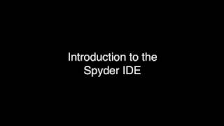 Intro to the spyder IDE