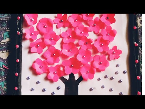 paper flower wall hanging/Easy wall  decor ideas/Newspaper craft/CHUMKI'S CRAFT WORK