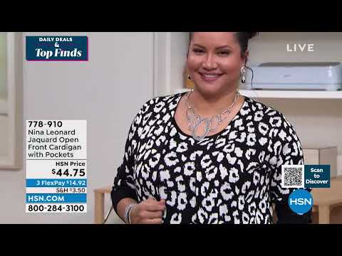 Nina Leonard Jacquard OpenFront Cardigan with Pockets