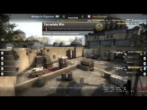 Verygames vs Ninjas in Pyjamas split mid ,tunnel de_dust2