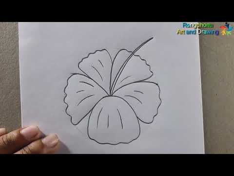 Joba ful Drawing🌺🌺 Easy Technique🌺🌺 Hibiscus Flower