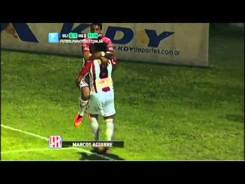 Gol de Aguirre. Gimnasia (J) 0 - Instituto 1. Fecha 8. Torneo Primera B Nacional 2014. FPT.