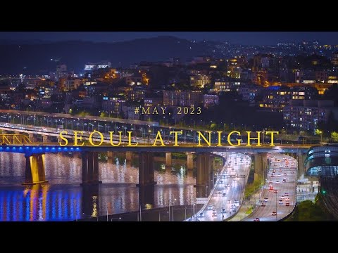 [4K] Ambient Music with Night view in Seoul, 1 Hour of Playlist for Studying and Sleeping
