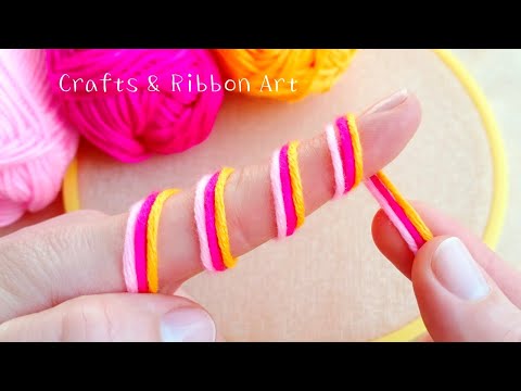 3 Super Easy Flower Craft Ideas with Wool - Hand Embroidery Amazing Trick - DIY Woolen Flowers