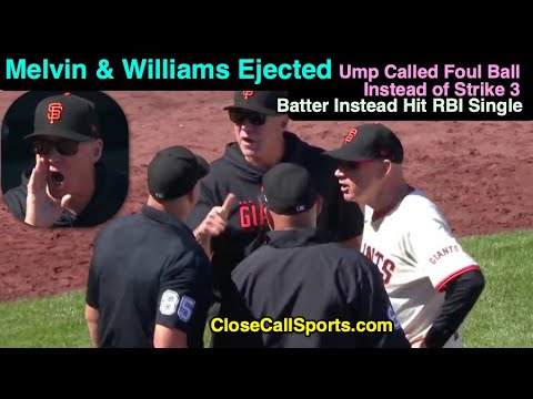 E21-2 - Bob Melvin & Matt Williams Get Ejected When Stu Scheurwater Calls a Crucial Foul Ball in SF