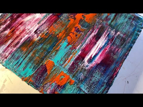 Abstrakte Rakeltechnik / Wie man einfach abstrakt malt / Acryl auf Leinwand